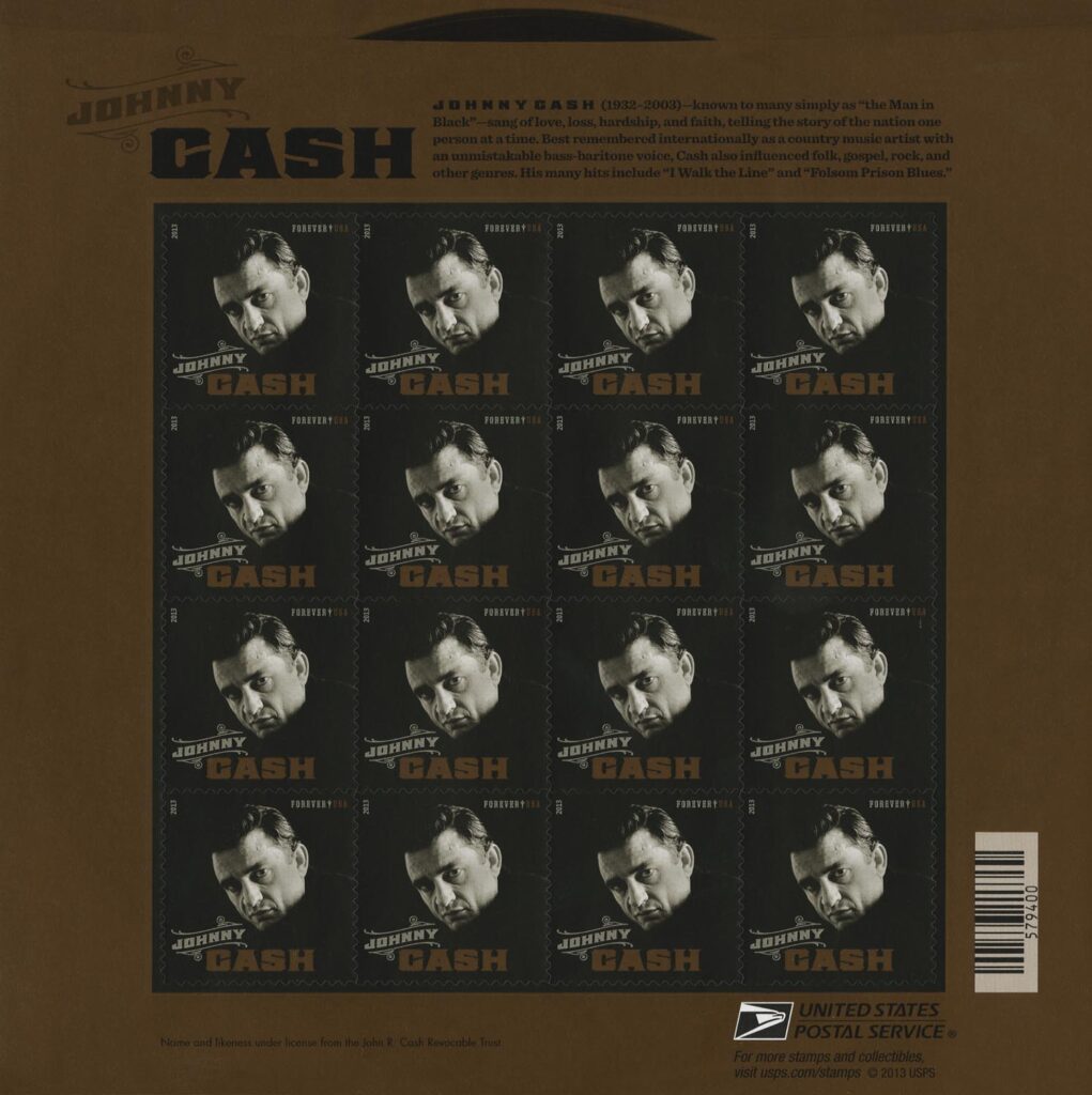 # 4789 - 2013 First-Class Forever Stamp - Music Icons: Johnny Cash mint sheet