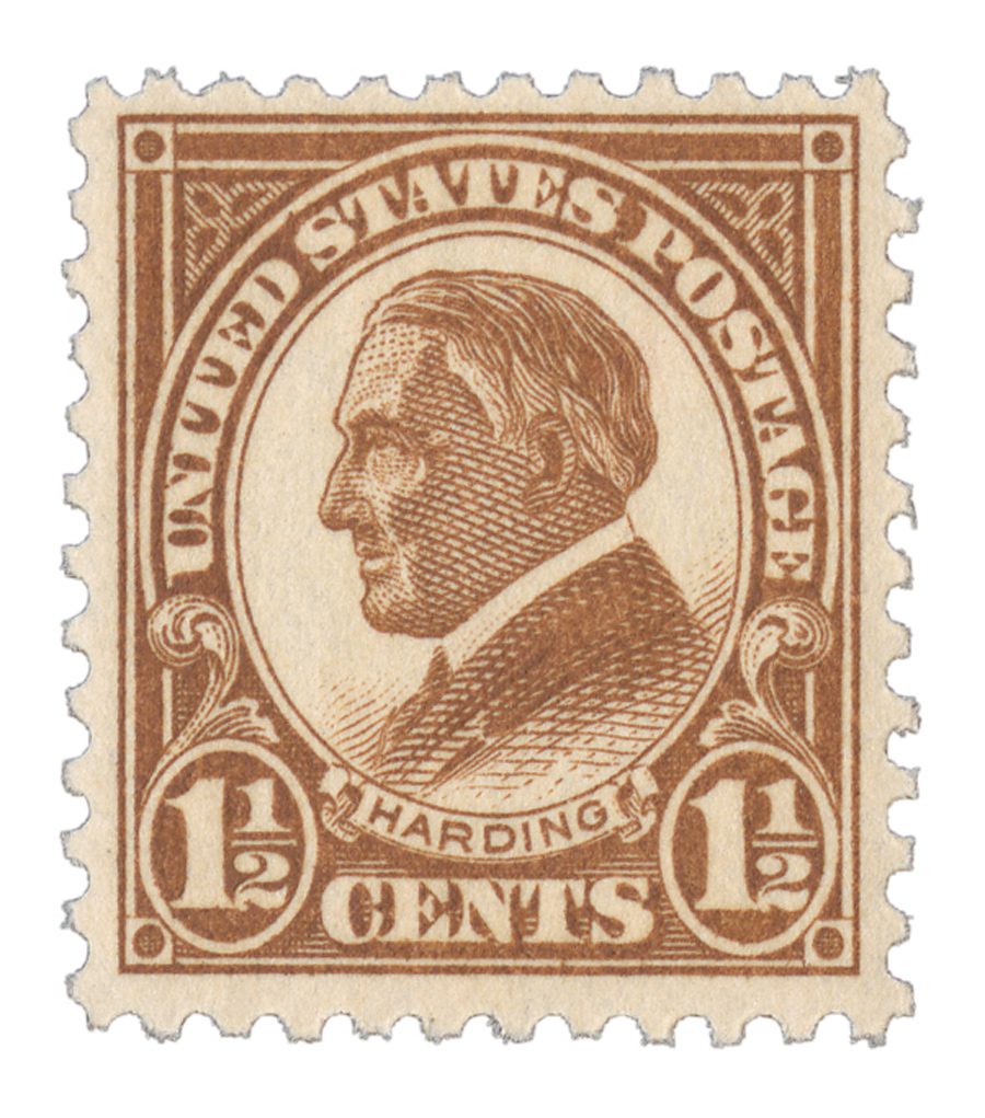 # 553 - 1925 1 1/2c Harding, yellow brown