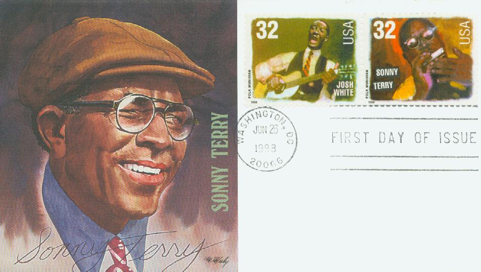 # 3214 - 1998 32c Folk Musicians: Sonny Terry Fleetwood First Day Cover