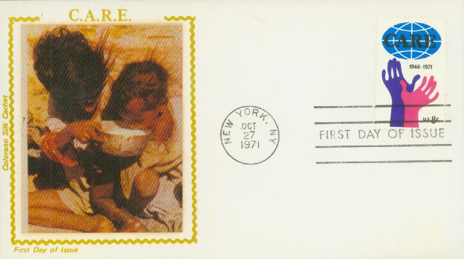 1971 8¢ CARE Colorano Silk Cachet First Day Cover