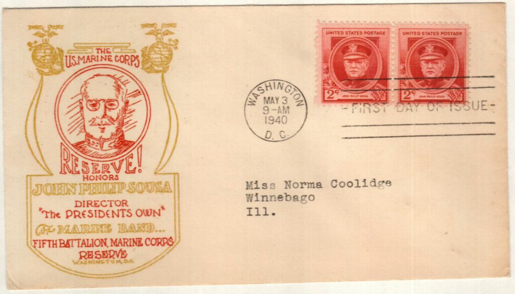 # 880 - 1940 2c John Philip Sousa Classic First Day Cover