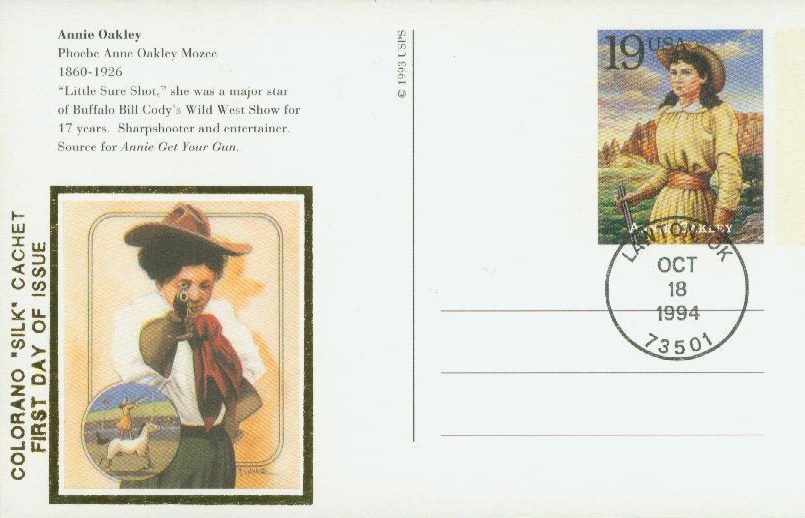 # UX181 - 1994 19c Annie Oakley Postal Card
