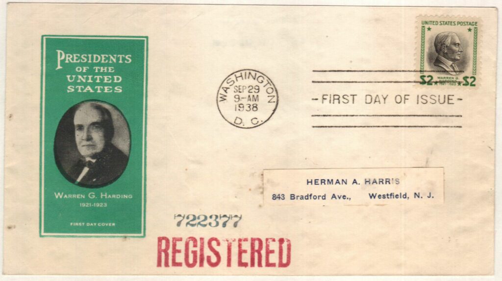 # 833 - 1938 $2 Harding Classic First Day Cover