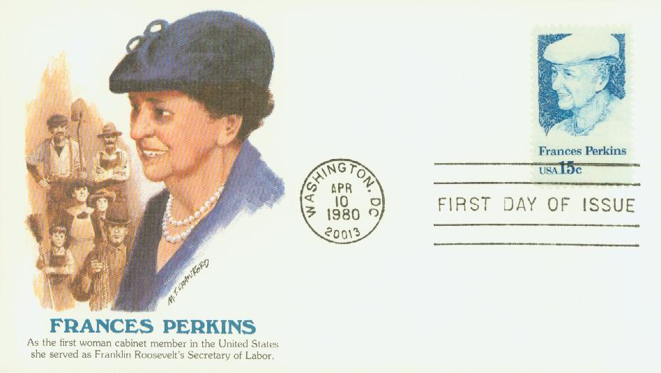# 1821 - 1980 15c Frances Perkins Fleetwood First Day Cover