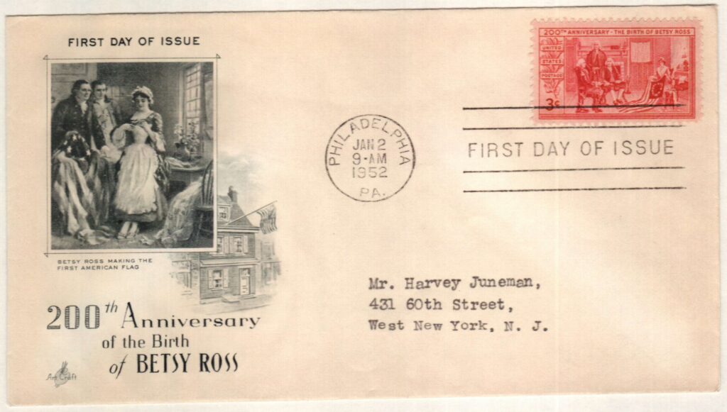 # 1004 - 1952 3¢ Betsy Ross Classic First Day Cover