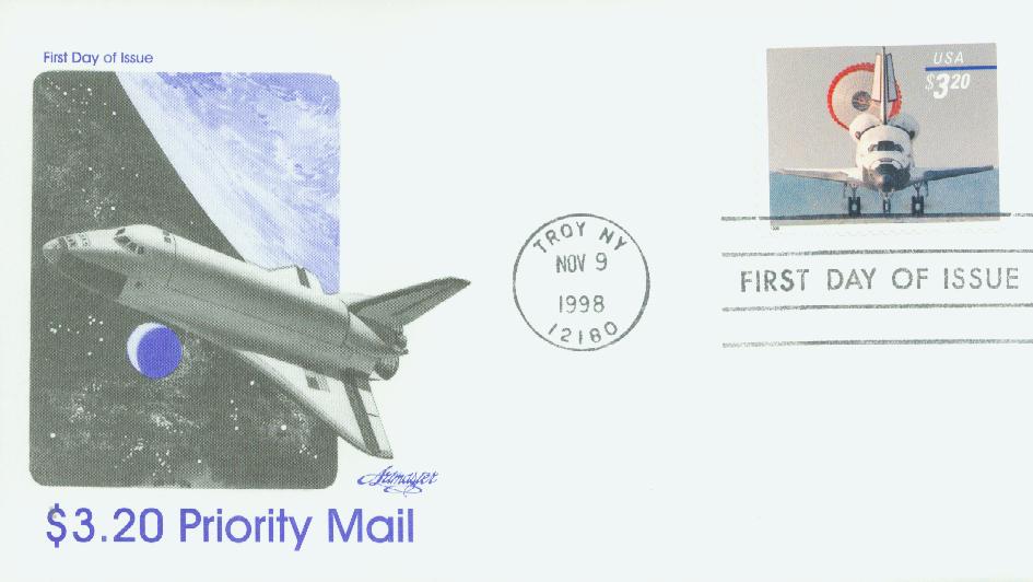 1998 $3.20 Space Shuttle Landing, Priority Mail Classic First Day Cover