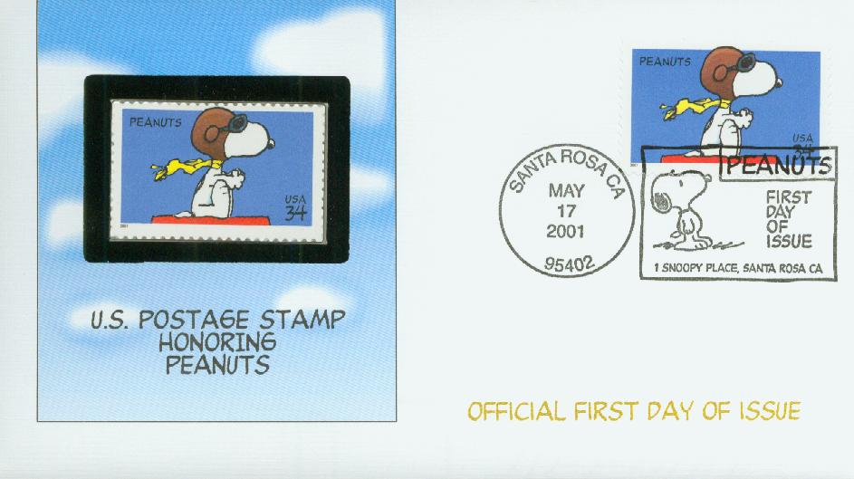 2001 34¢ Peanuts Fleetwood First Day Cover