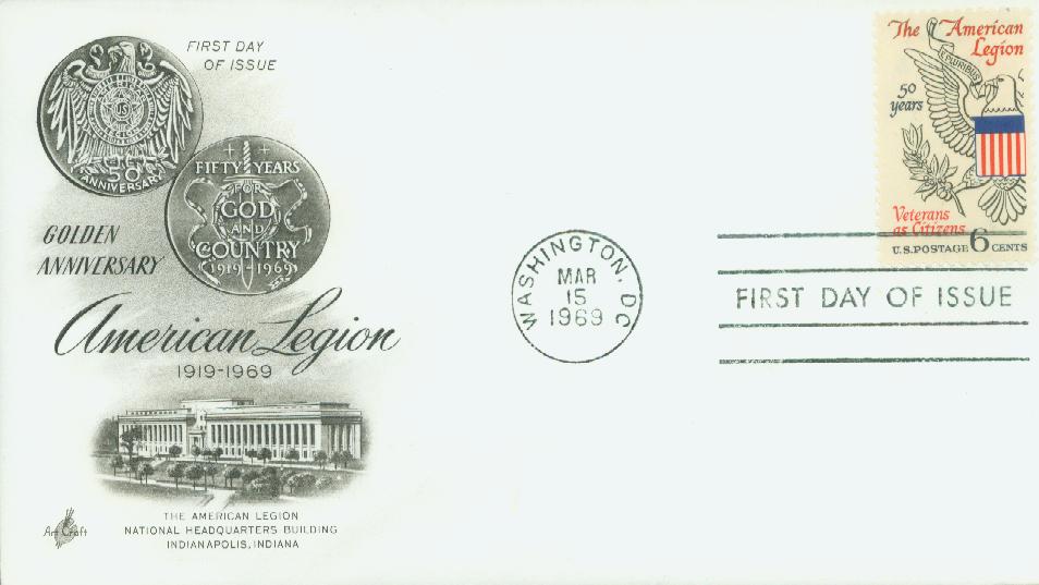 # 1369 - 1969 6c The American Legion Classic First Day Cover