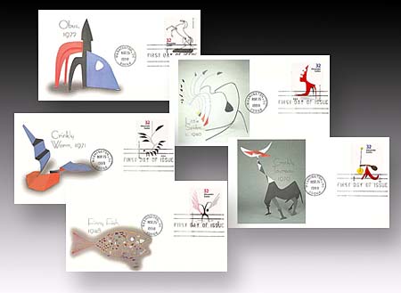 1998 32¢ Alexander Calder Set of five Fleetwood First Day Covers