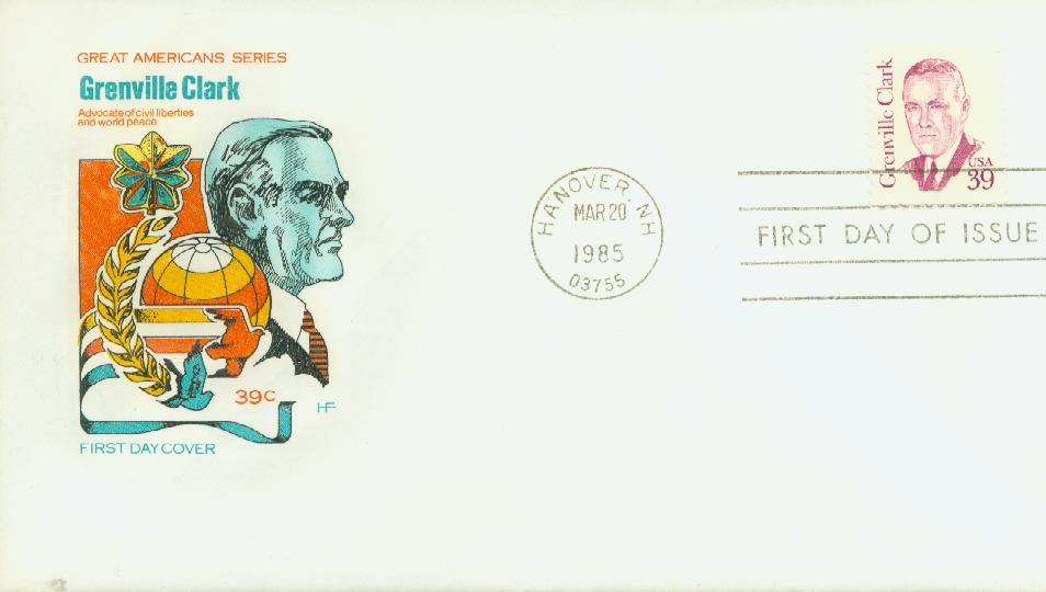 # 1867 - 1985 39c Grenville Clark Classic First Day Cover