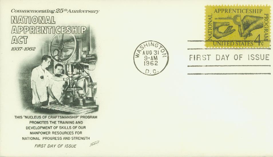 1962 4¢ National Apprenticeship Act Classic First Day Cover