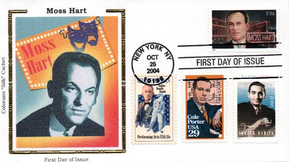 # 3882 - 2004 37c Moss Hart Colorano Silk Cachet Combination First Day Cover
