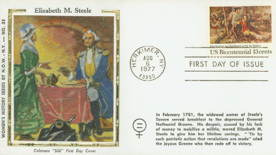 1977 13¢ Herkimer at Oriskany Colorano Silk Cachet First Day Cover