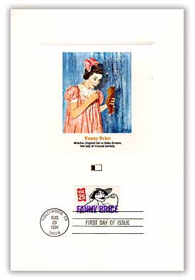 # 2565 - 1991 29c Fanny Brice Fleetwood First Day Proof Card