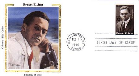 1996 32¢ Ernest E. Just Colorano Silk Cachet First Day Cover