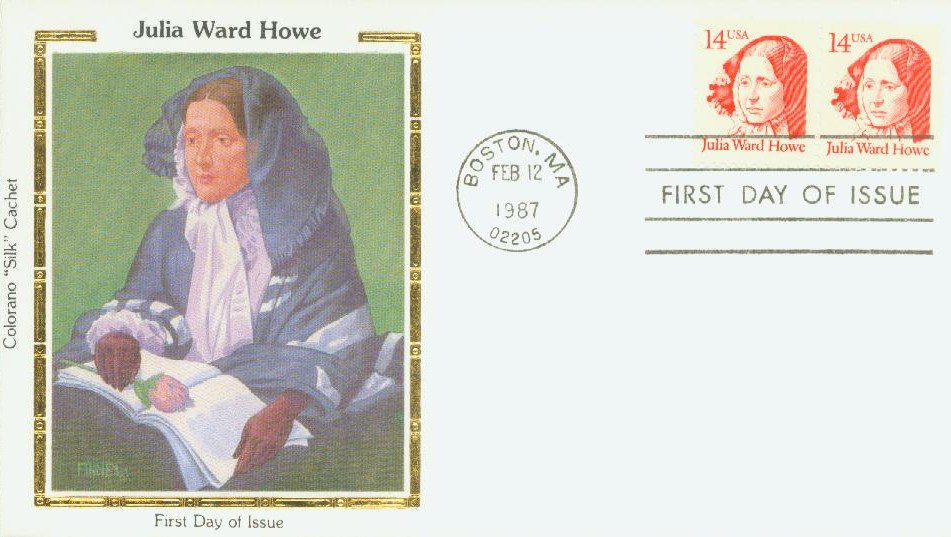 # 2176 - 1987 14c Julia Ward Howe Colorano Silk First Day Cover