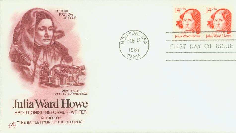 # 2176 - 1987 14c Julia Ward Howe Classic First Day Cover