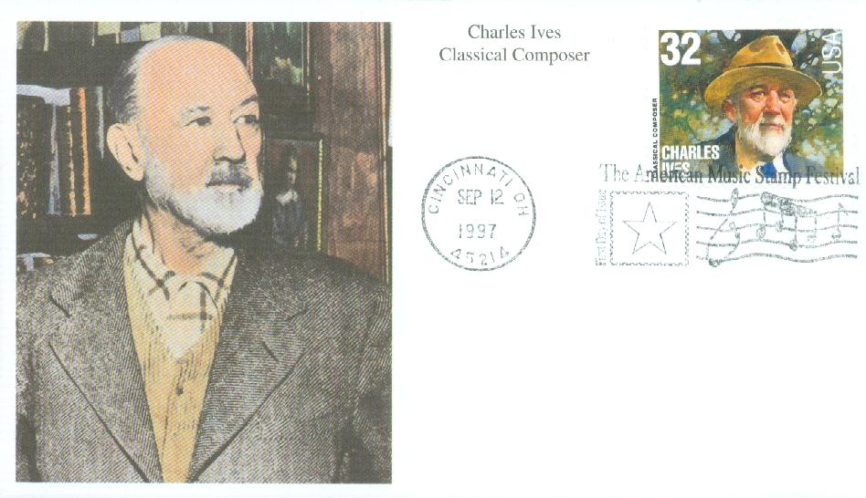 # 3164 - 1997 32c Charles Ives Mystic First Day Cover
