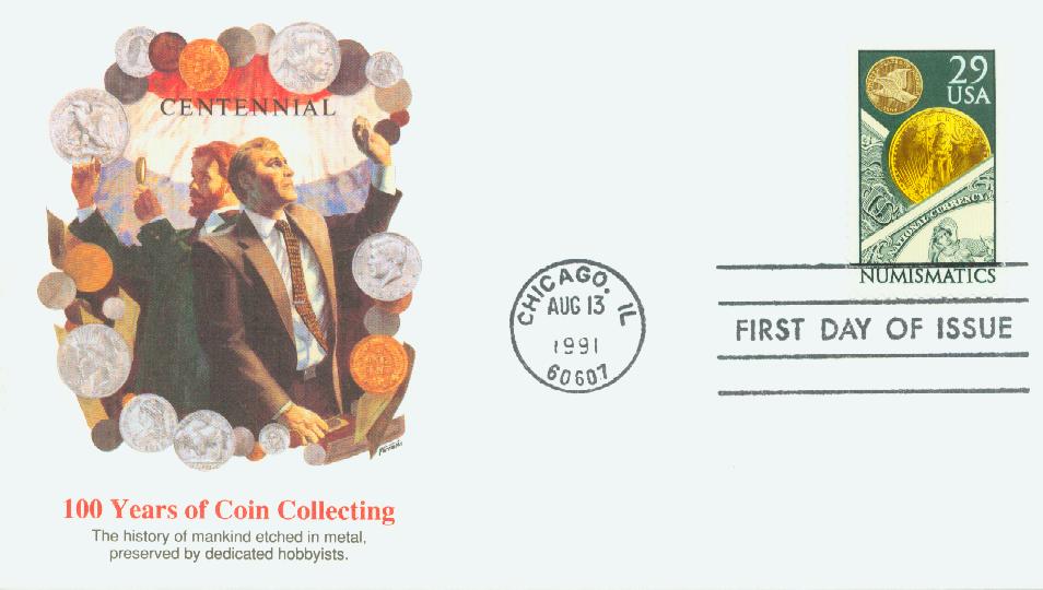 # 2558 - 1991 29c Numismatics Fleetwood First Day Cover