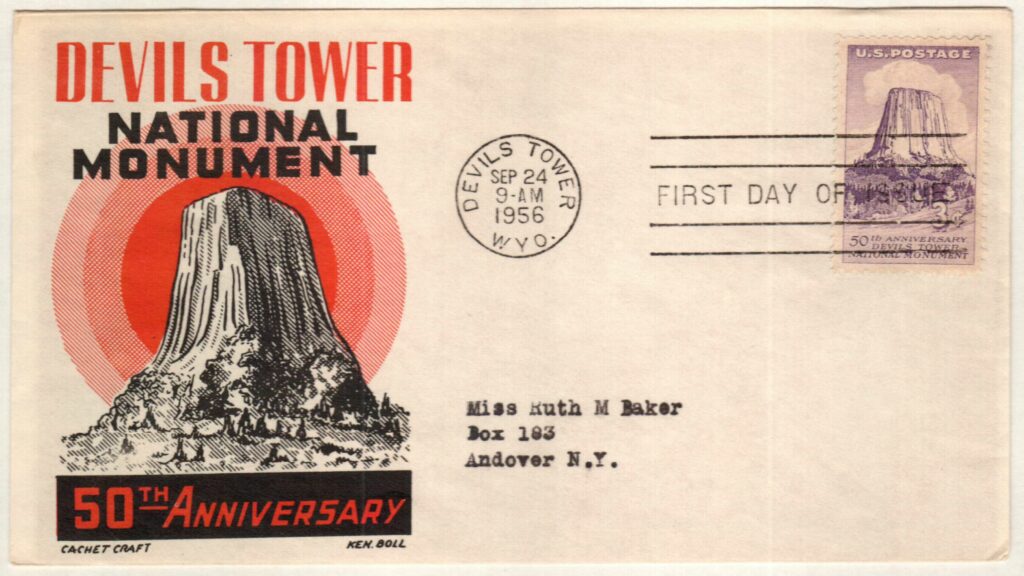 1956 3¢ Devils Tower Classic First Day Cover