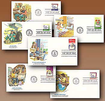 # 1805-10 - 1980 15c Letter Writing Set of 6 Fleetwood First Day Covers