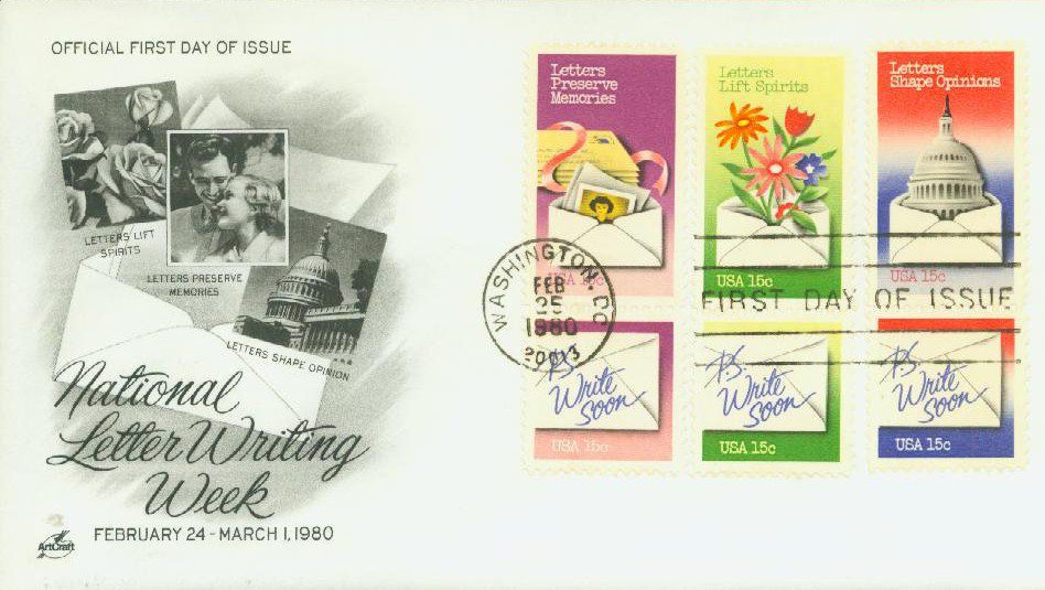 # 1805-10 - 1980 15c Letter Writing Classic First Day Cover