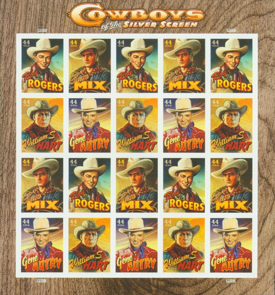 2010 44c Cowboys of the Silver Screen Mint Sheet