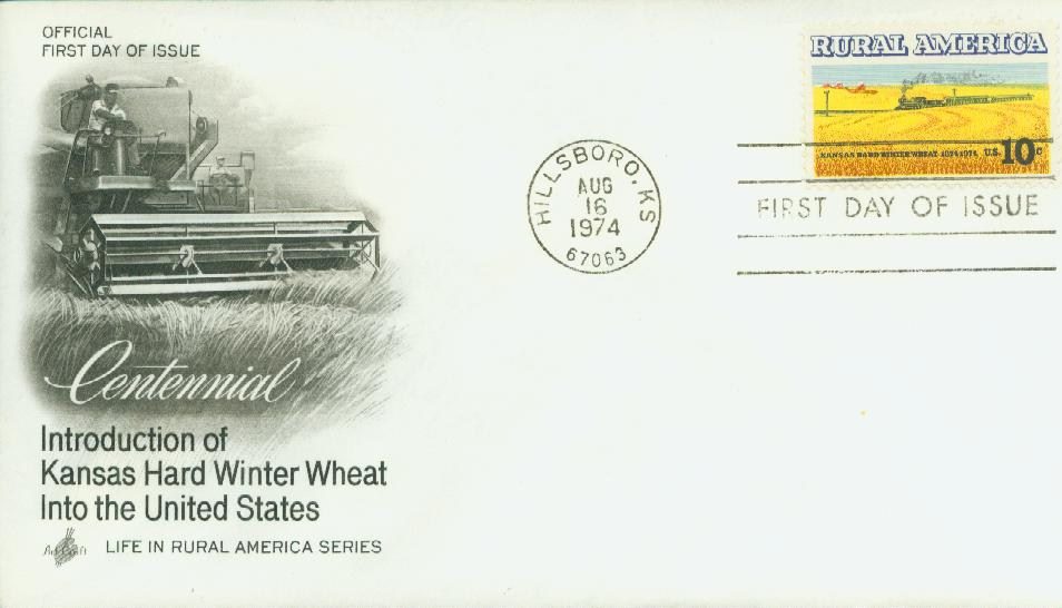 1974 10¢ Winter Wheat and Train Classic First Day Cover