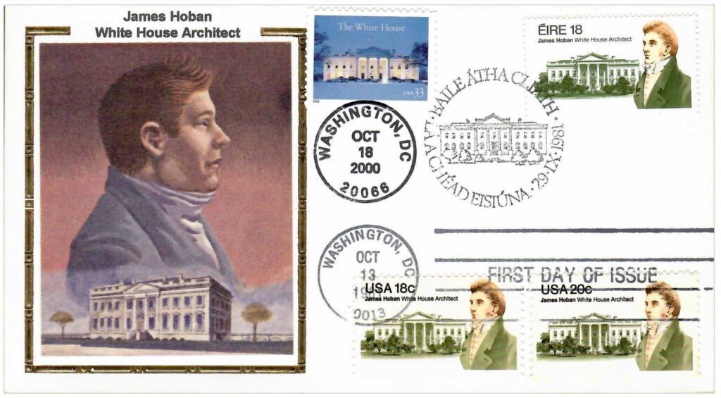 #1935-36 - 1981 18c & 20c Hoban Colorano Silk Cachet First Day Cover with the Hoban US and Ireland stamps.