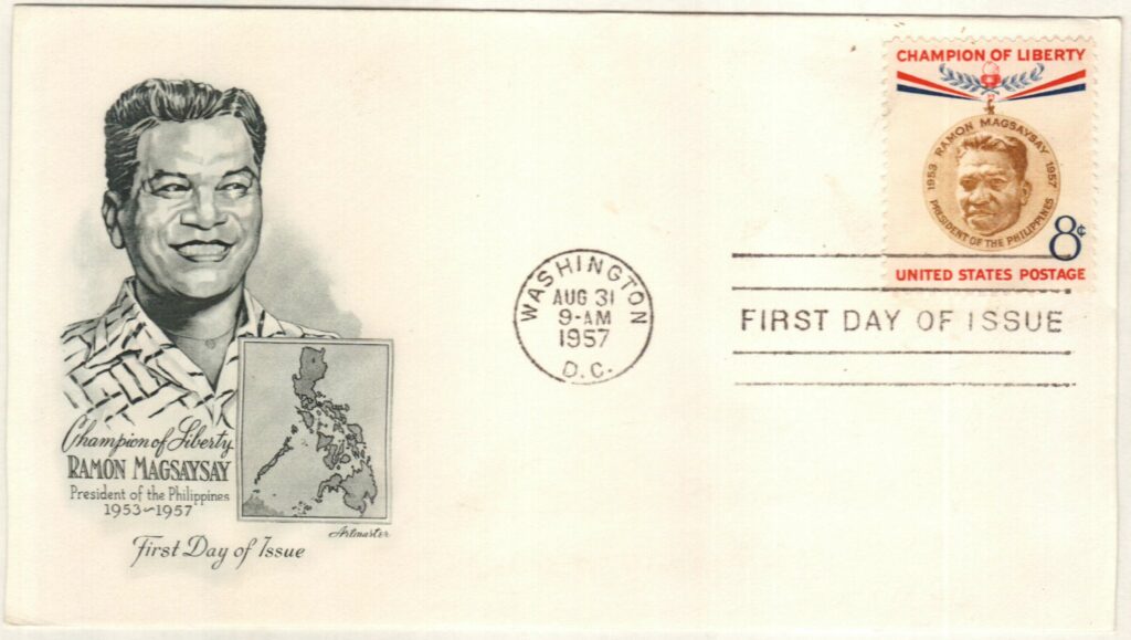 1957 8¢ Ramon Magsaysay Classic First Day Cover