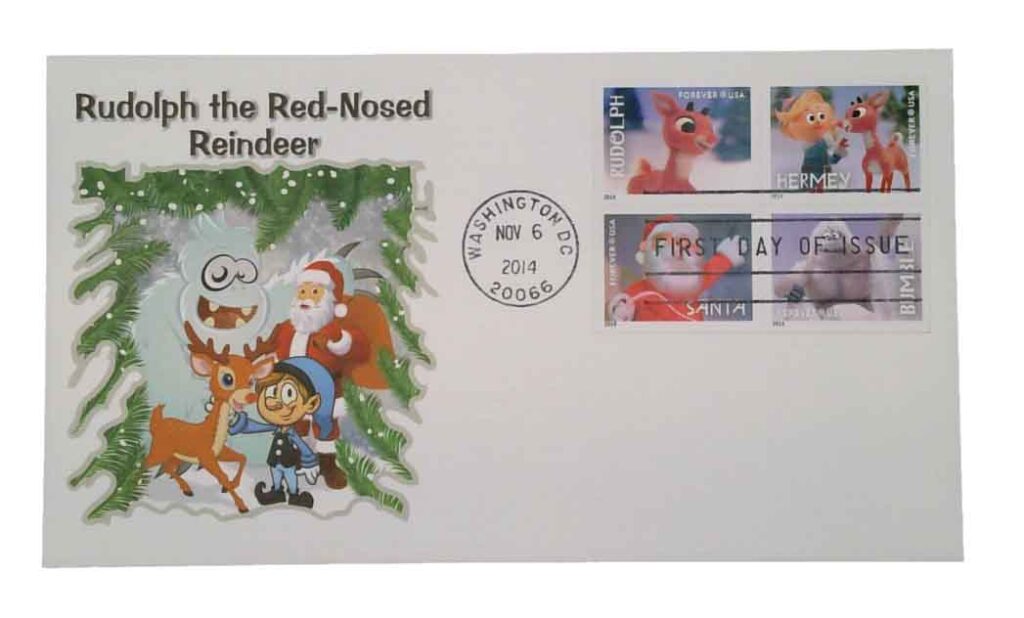 # 4946-49 - 2014 First-Class Forever Stamp - Contemporary Christmas: Rudolph the Red-Nosed Reindeer Fleetwood First Day Cover