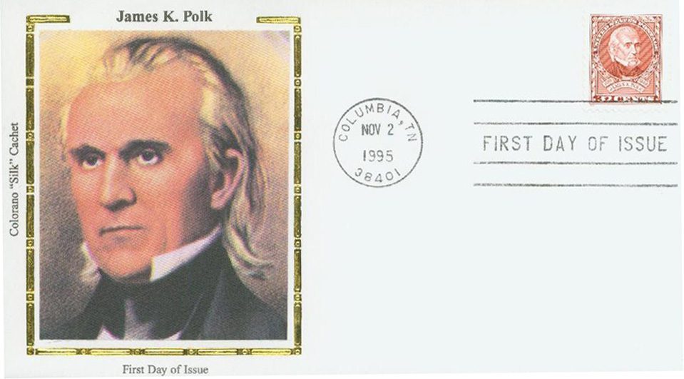 # 2587 - 1995 32c James Polk Colorano Silk Cachet First Day Cover