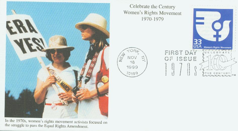 1999 33¢ Celebrate the Century - 1970s: Women's Rights Movement  Mystic First Day Cover