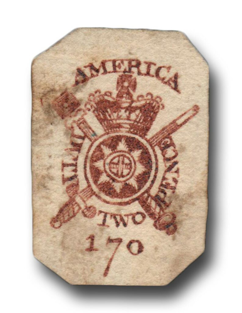 # RM15P - 1765 2p British Revenue for Use in America, Almanac Stamp Proof