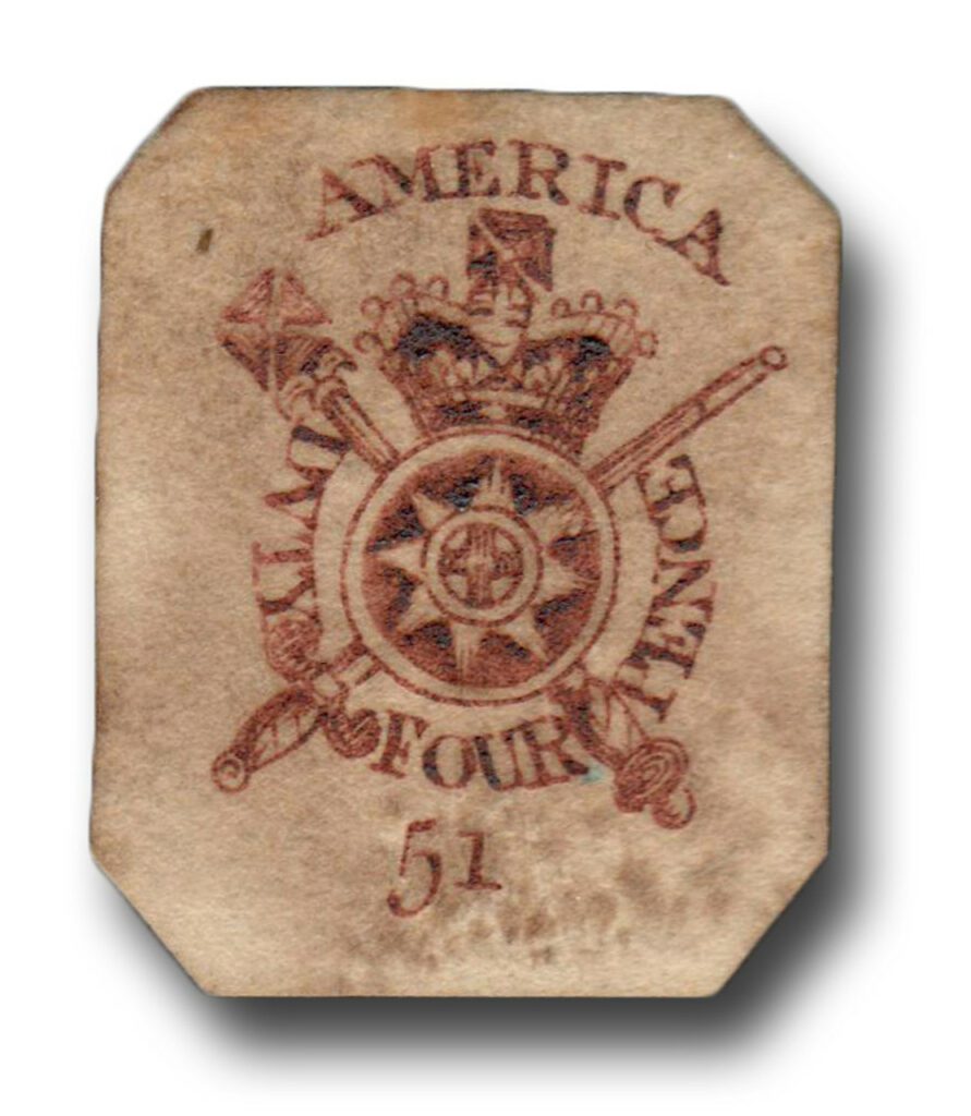 # RM16P - 1765 4p British Revenue for Use in America, Almanac Stamp Proof