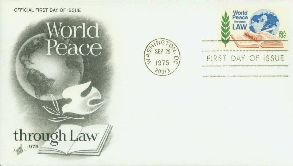 1576 - 1975 10c World Peace through Law Classic First Day Cover