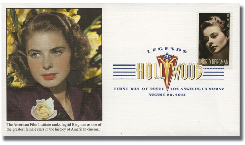 2015 49¢ Ingrid Bergman First Day Cover with Digital Color Cancel