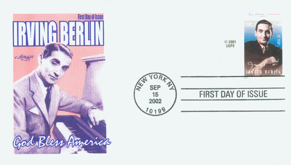 2002 37¢ Irving Berlin Classic First Day Cover