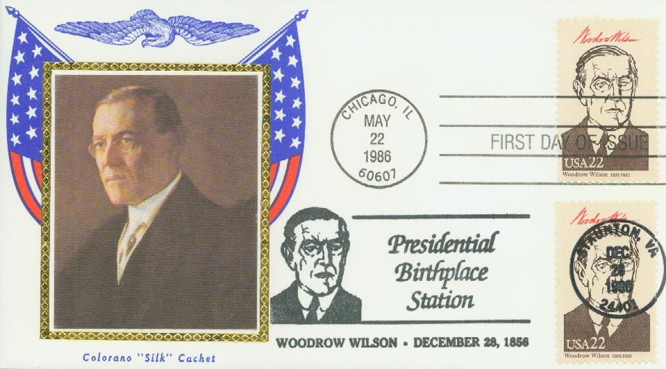 # 2218i - 1986 22c Pres. Wilson First Day Cover