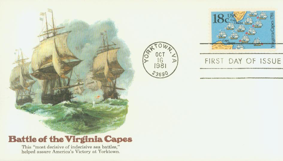 1981 18¢ Battle of the Virginia Capes Fleetwood First Day Cover