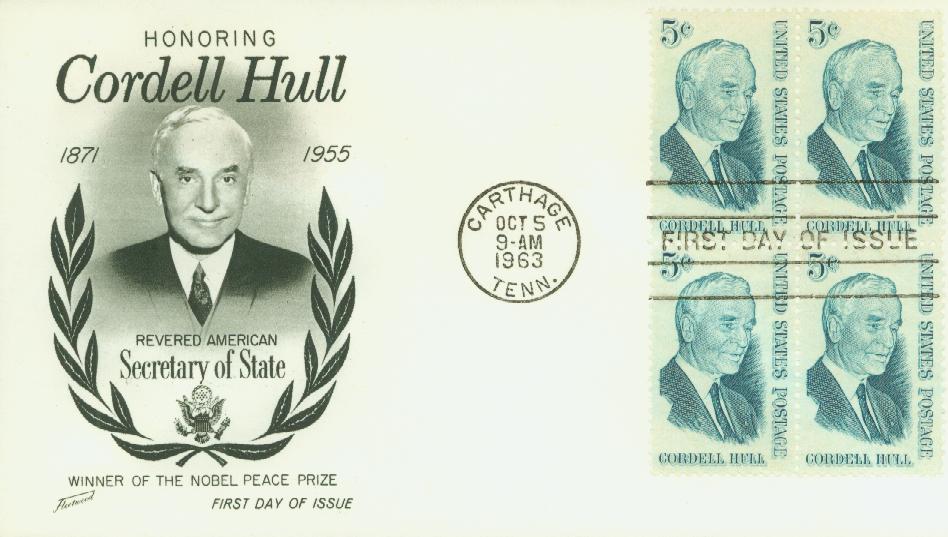 1963 5¢ Cordell Hull Fleetwood First Day Cover