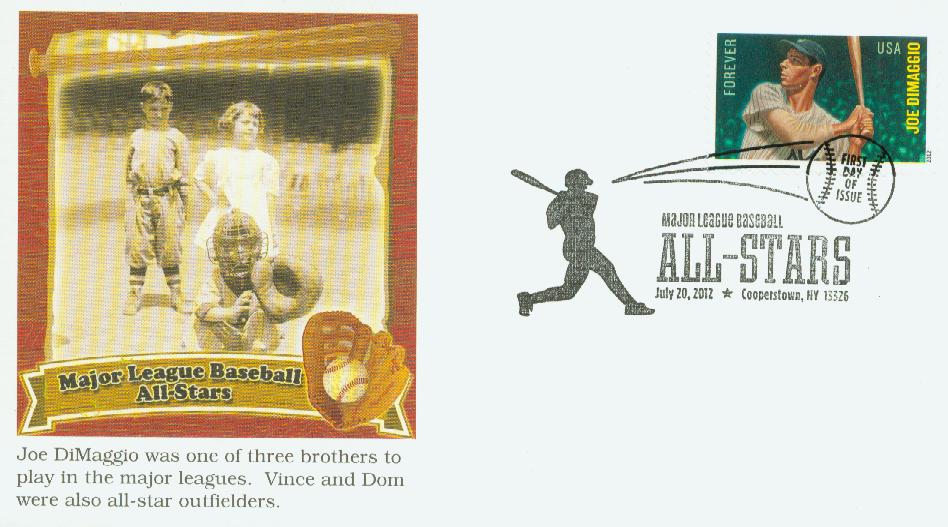 # 4697 - 2012 First-Class Forever Stamp - Joe DiMaggio Fleetwood First Day Cover