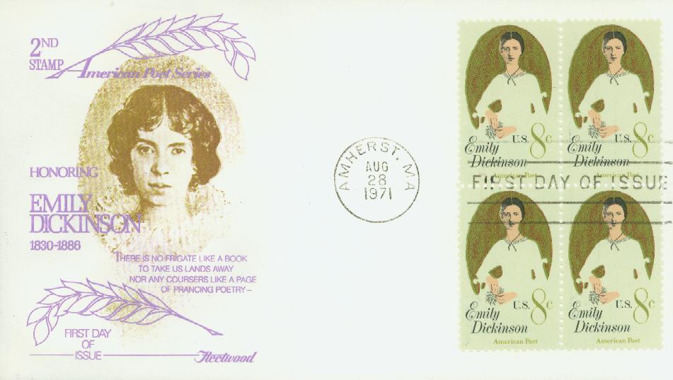 # 1436 - 1971 8c Emily Dickinson Fleetwood First Day Cover