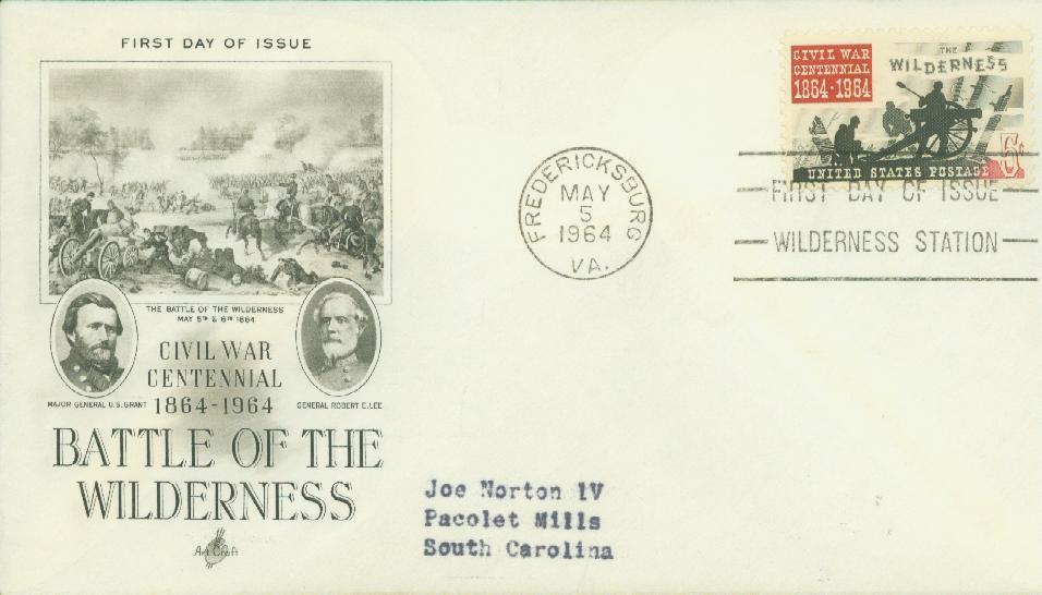1964 5¢ Battle of the Wilderness Classic First Day Cover