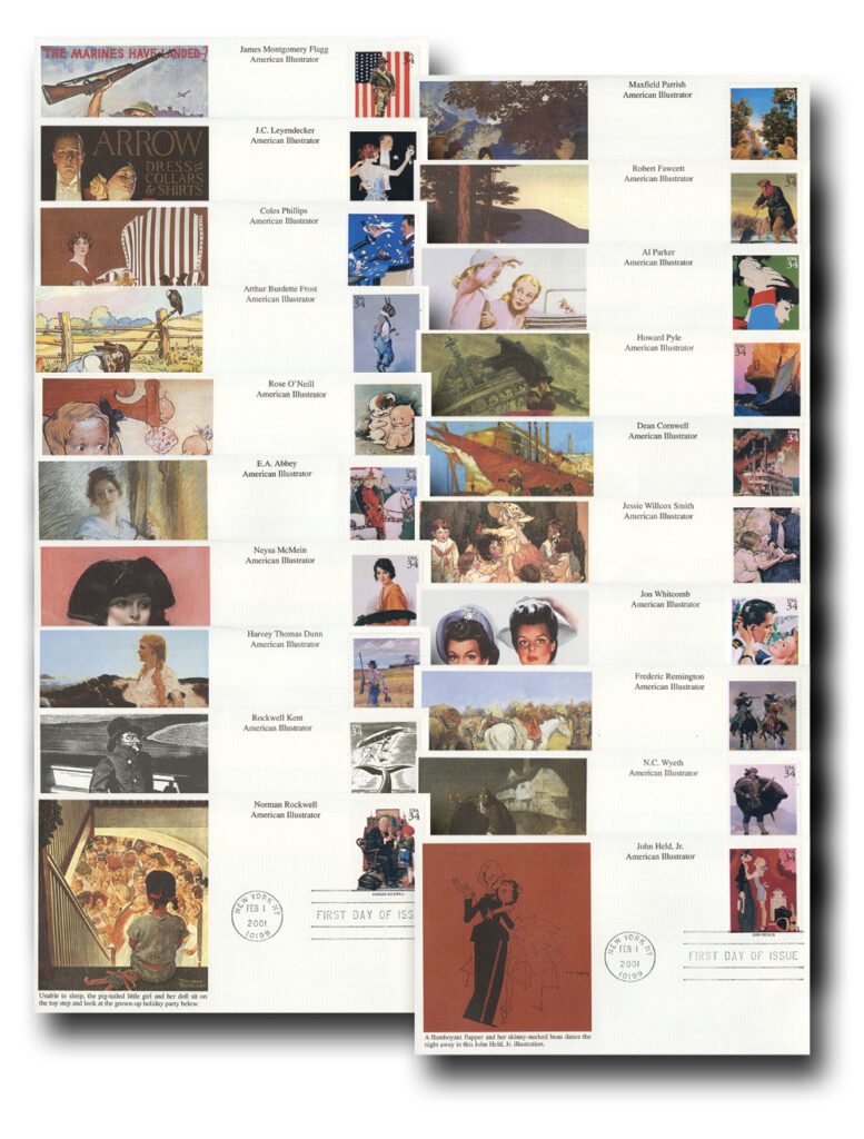 # 3502 - 2001 34c American Illustrators Mystic First Day Cover Set