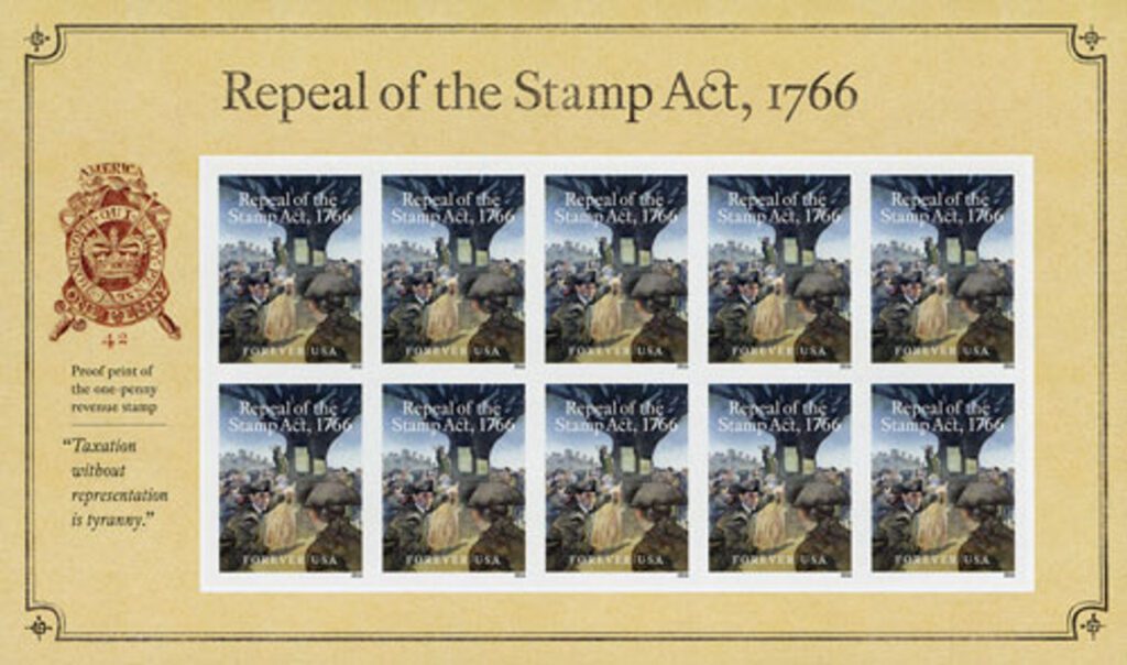 #5064 2016 First-Class Forever Stamp,Repeal of the Stamp Act, 1766 mint sheet