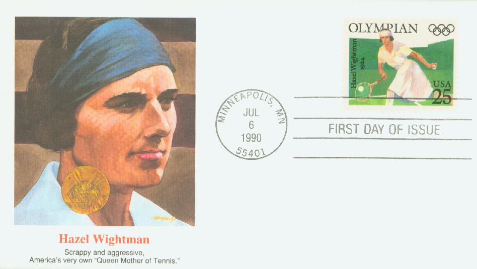 # 2498 - 1990 25c Olympians: Hazel Wightman Fleetwood First Day Cover
