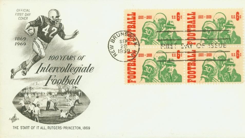# 1382 - 1969 6c Intercollegiate Football Classic First Day Cover