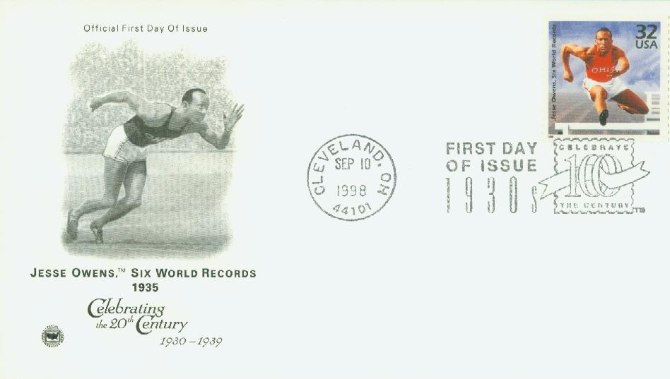 1998 32¢ Jesse Owens Classic First Day Cover