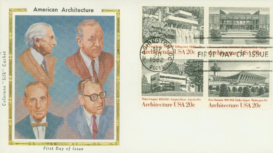 1982 20¢ American Architecture Colorano Silk Cachet First Day Cover